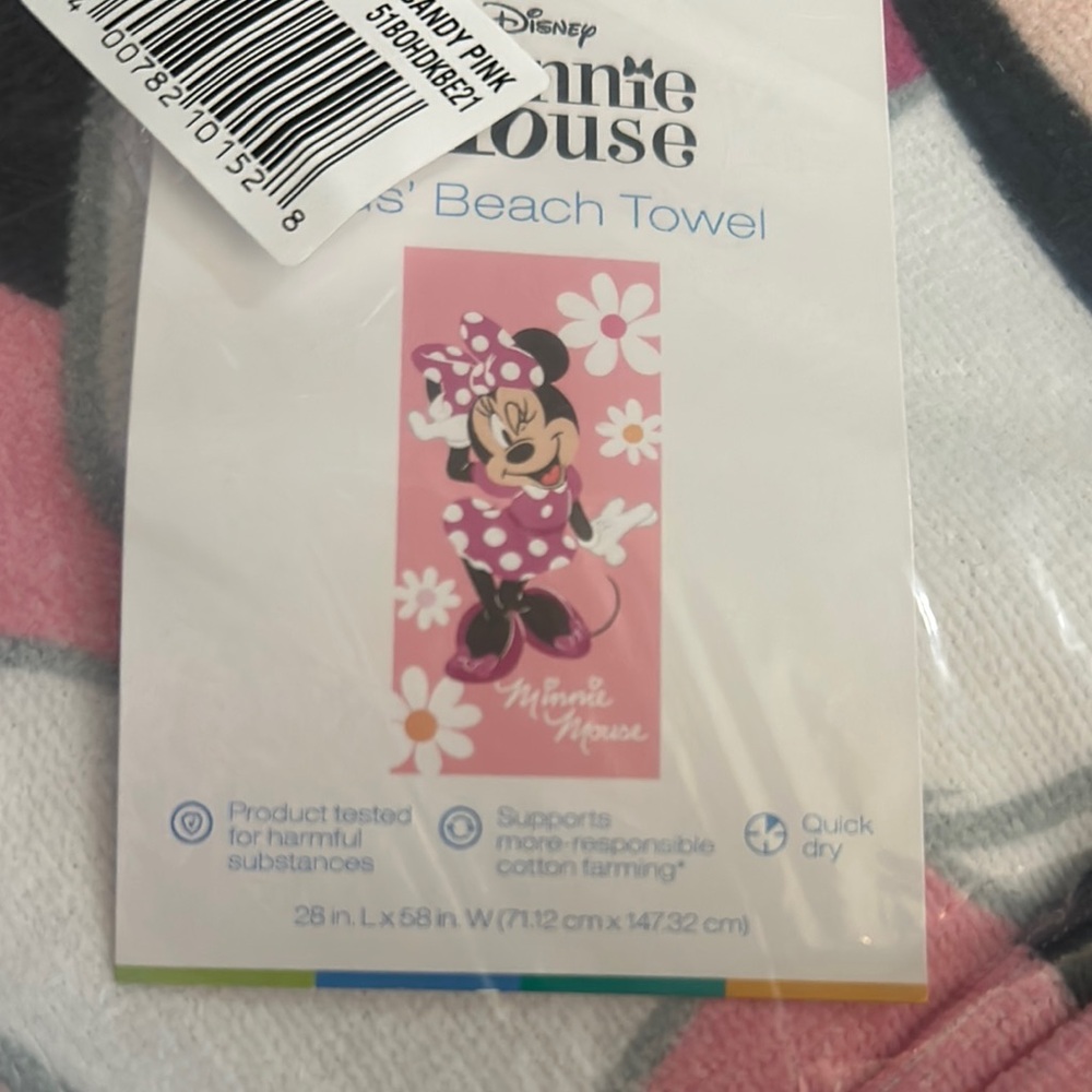 Disney Minnie Mouse Pink Towel
